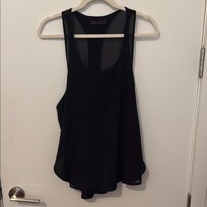 Chic Black Sleeveless Top in Chiffon